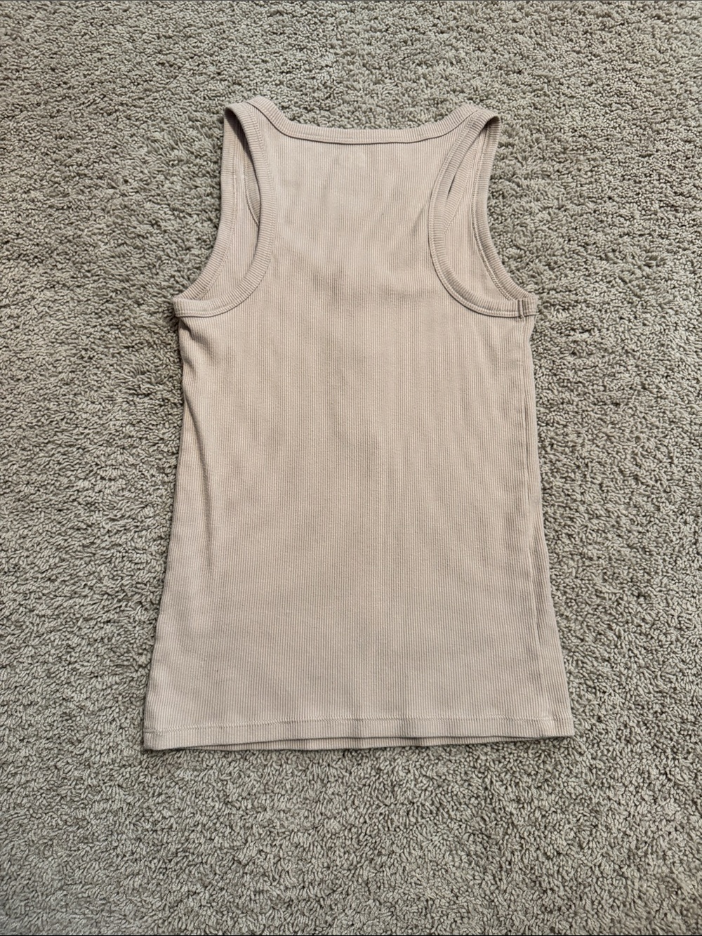 Cream Ribbed Henley Tank Top - Picture 2 of 6